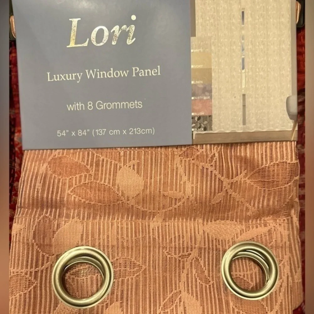 Pink Sheer Curtains Set of 2 panel 8 Grommets 54”x84”